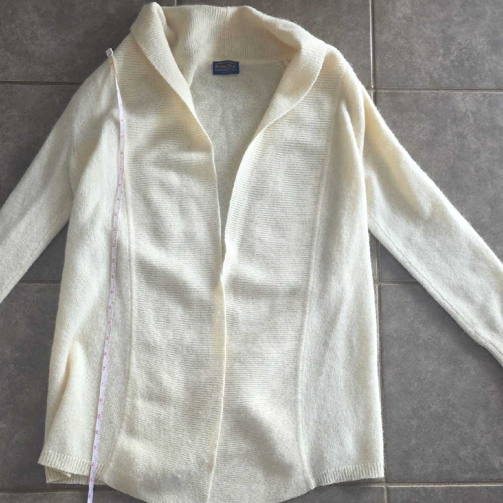 Pendleton Cream Open-Front Cardigan